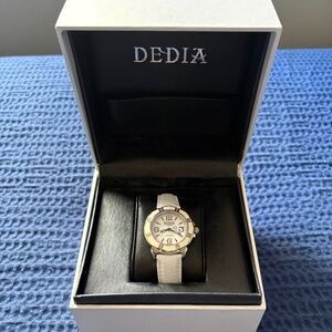 DEDIA Lily L Ladies' Diamond and Leather Watch, Brand New in Box